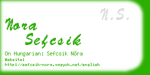 nora sefcsik business card